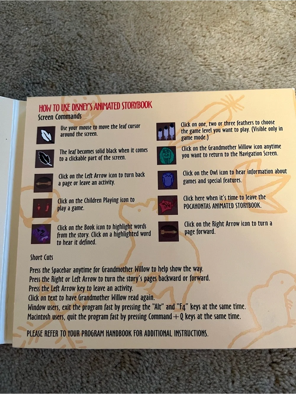 Disney Animated Storybook Pocahontas Interactive CD-ROM